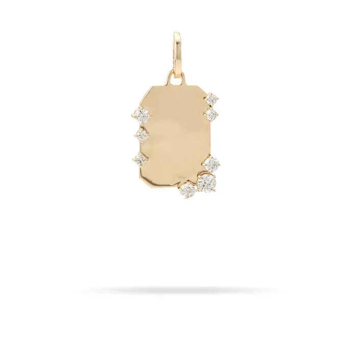 Adina Reyter Charm Necklaces Diamond Dog Tag Charm