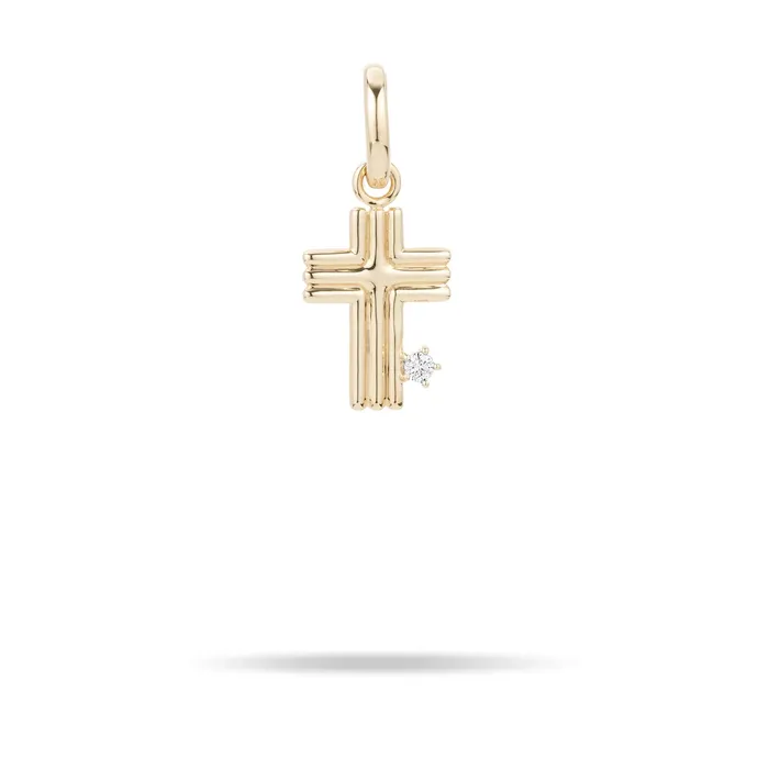 Adina Reyter Charm Necklaces Groovy Cross Hinged Charm