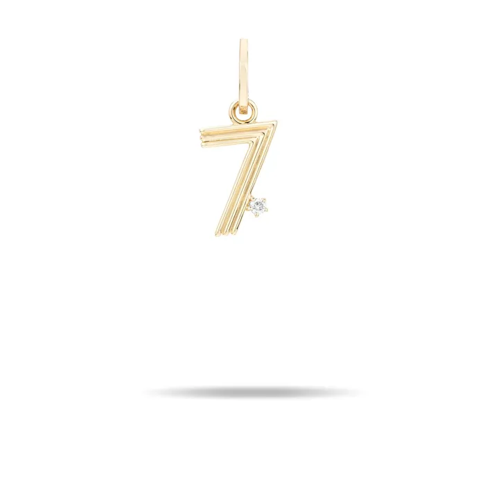 Adina Reyter Groovy Diamond Number Charm Charm Necklaces