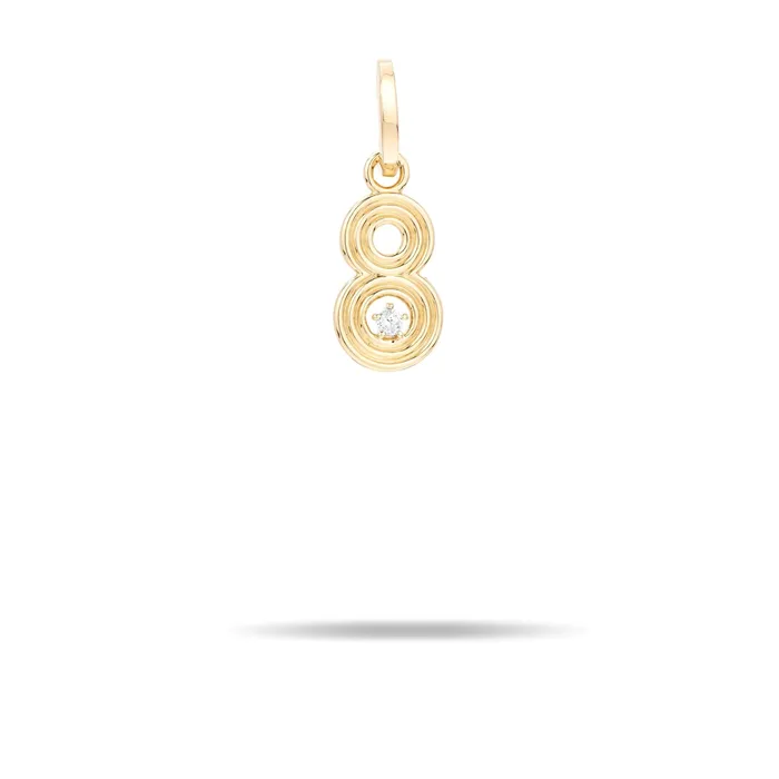 Adina Reyter Groovy Diamond Number Charm Charm Necklaces