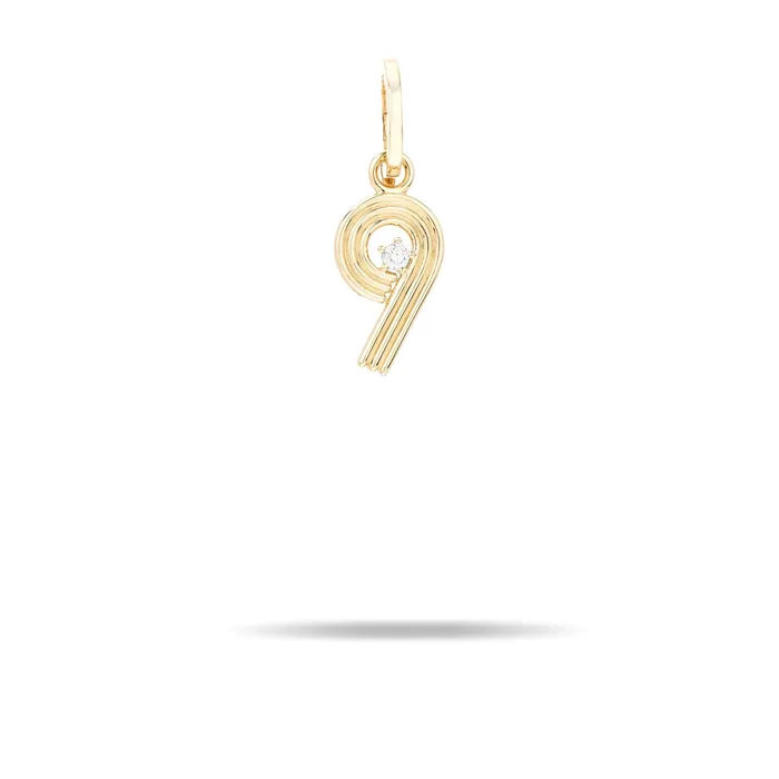 Adina Reyter Groovy Diamond Number Charm Charm Necklaces