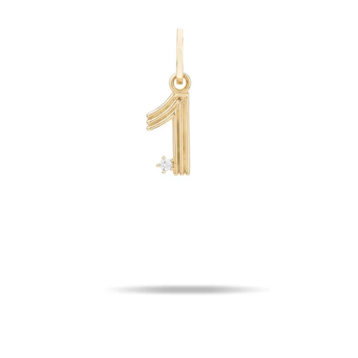 Adina Reyter Groovy Diamond Number Charm Charm Necklaces