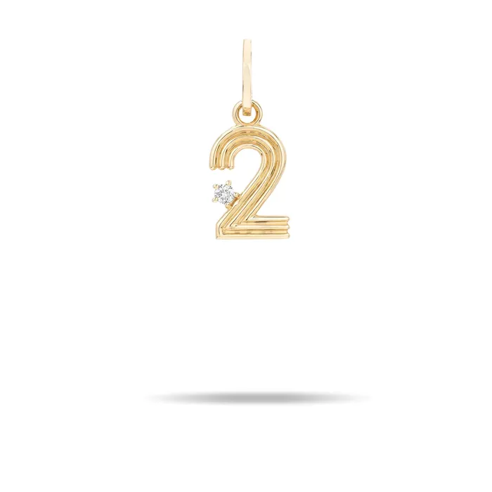 Adina Reyter Groovy Diamond Number Charm Charm Necklaces