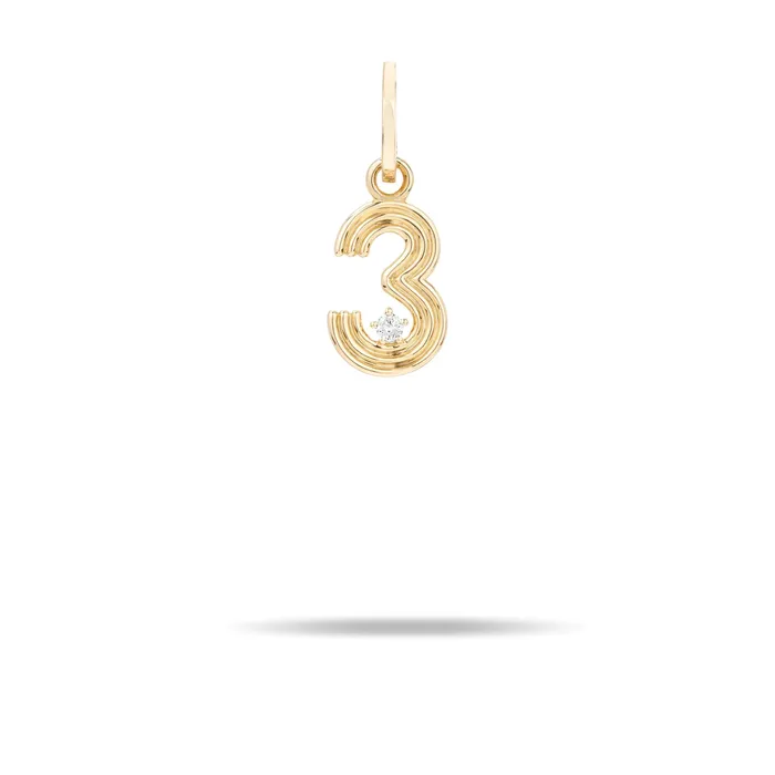Adina Reyter Groovy Diamond Number Charm Charm Necklaces