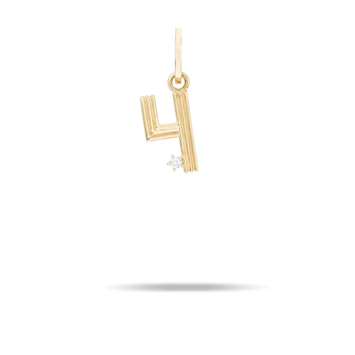 Adina Reyter Groovy Diamond Number Charm Charm Necklaces