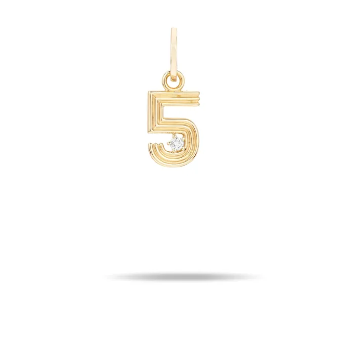 Adina Reyter Groovy Diamond Number Charm Charm Necklaces
