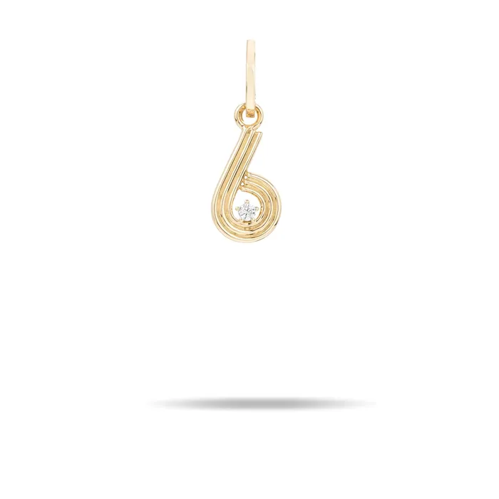 Adina Reyter Groovy Diamond Number Charm Charm Necklaces