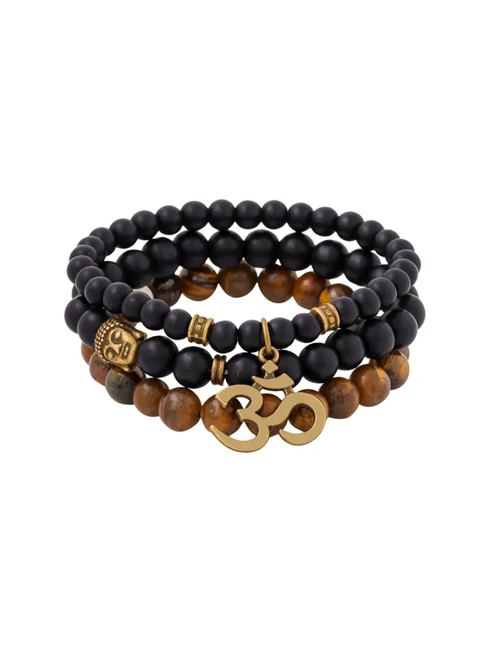 Bracelets Yellow Chimes Yellow Chimes Set of 3 Layered Matte Finish Dual Colour Beads Stretchable Bracelet For Unisex Adults Boys And Girls Pack of 3 Bracelets Yellow Chimes Yellow Chimes Set of 3 Layered Matte Finish Dual Colour Beads Stretchable Bracelet For Unisex Adults Boys And Girls Pack of 3