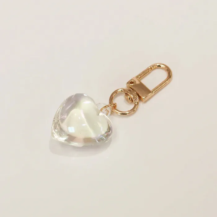 Candlewick Gift Shop Key Bag Heart Charm Clear Charm Necklaces