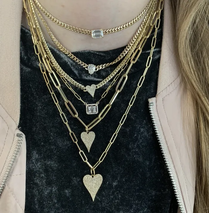 Charm Necklaces Alev Jumbo Pave Heart Charm