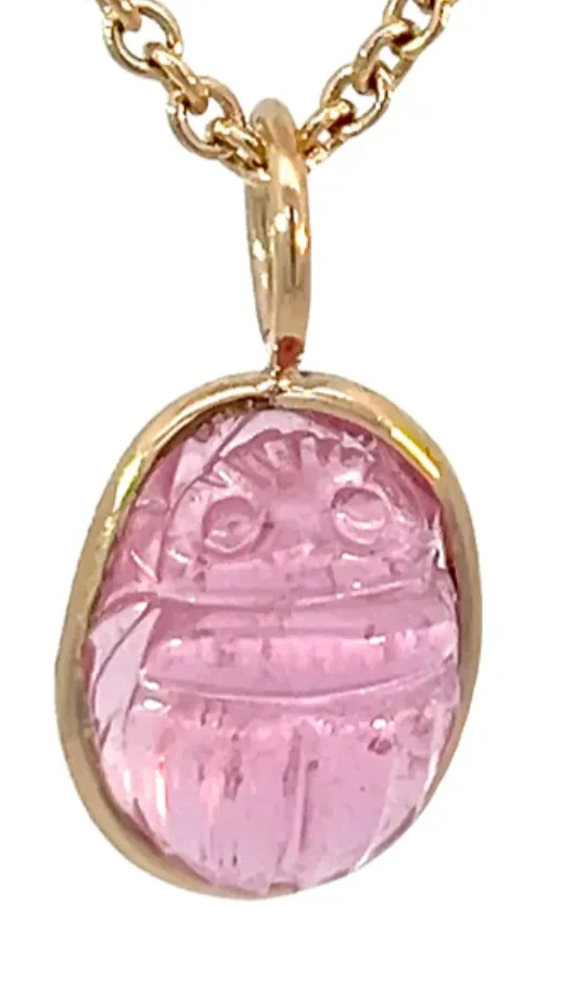 Charm Necklaces HAND CARVED AMETHYST SCARAB CHARM garland collection