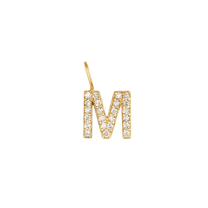 Charm Necklaces M Diamond Initial Charm AURELIE GI