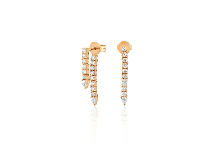 Diamond Tear Drop Earrings ef collection Earrings