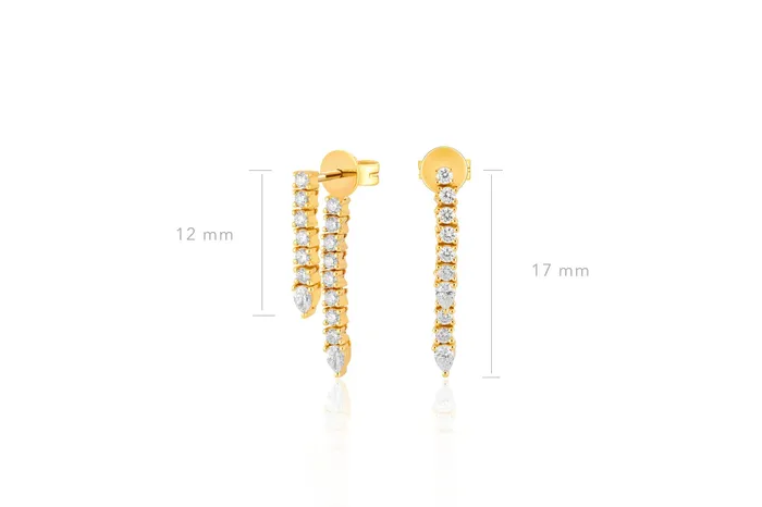 Diamond Tear Drop Earrings ef collection Earrings