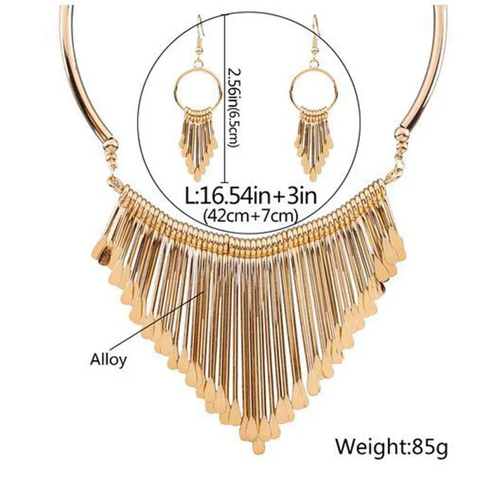 Earrings Yellow Chimes Yellow Chimes Acrylic Gold Jewel Necklace Set for Women And Girls