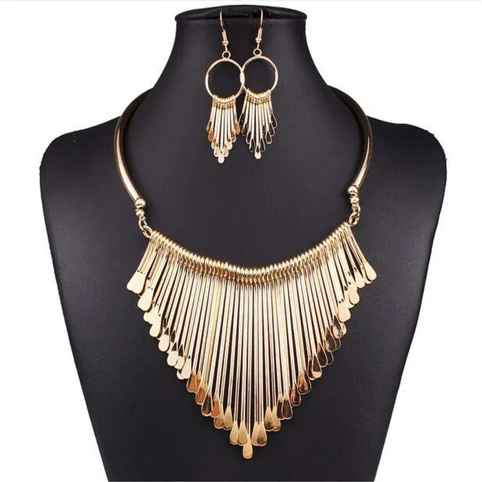 Earrings Yellow Chimes Yellow Chimes Acrylic Gold Jewel Necklace Set for Women And Girls