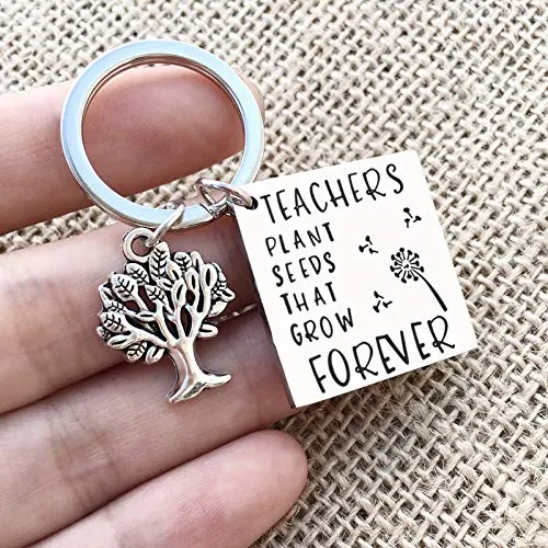 Earrings Yellow Chimes Yellow Chimes Teachers Plant Seeds That Grow Forever Message Keychain Pendant with ChainGift for TeachersTeachers Day GiftTeachers Birthday Gift