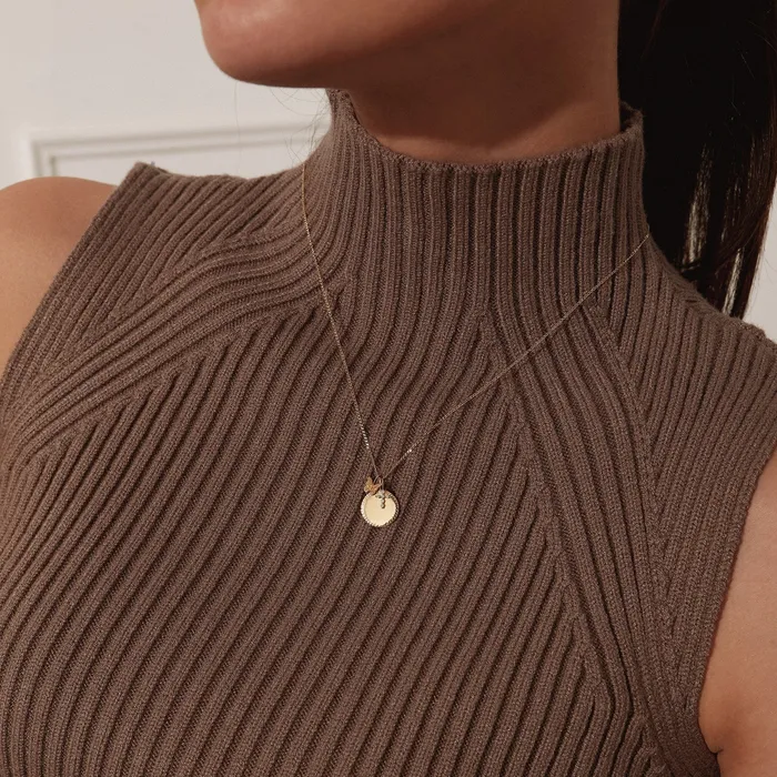 FAITH Engravable Round Disk Charm AURELIE GI Charm Necklaces