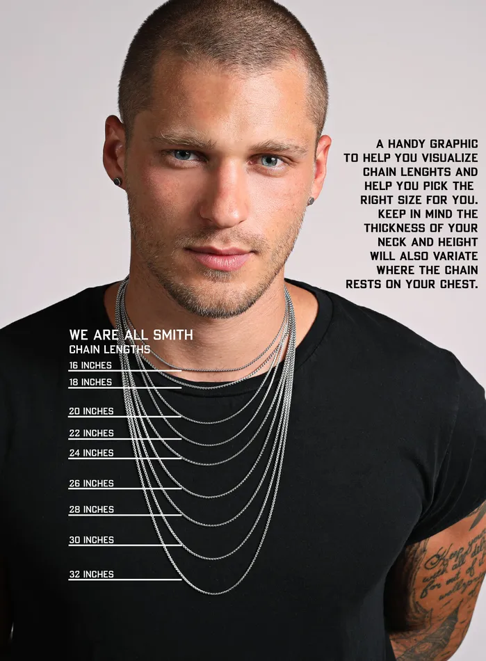 Oxidized Sterling Silver Cable Chain Necklace for Men WE ARE ALL SMITH Mens Jewelry Clothing Necklaces