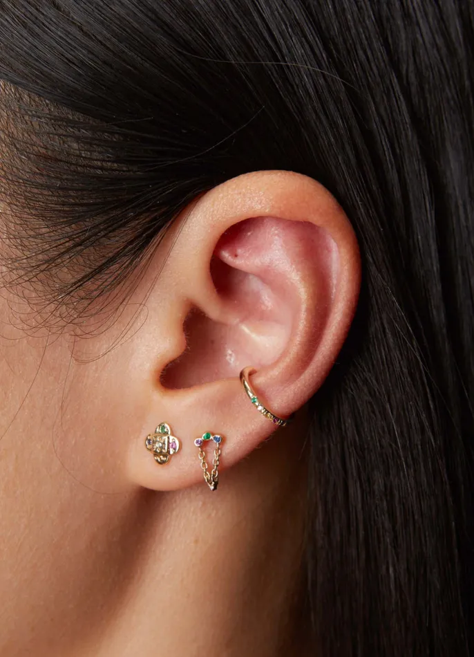 Rainbow Gems Ear Cuff Scosha Earrings