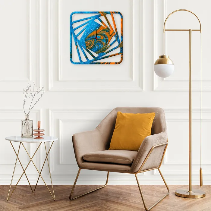 Resinarthub Earrings Square Shaped MDF Wall Clock Base 4040cm