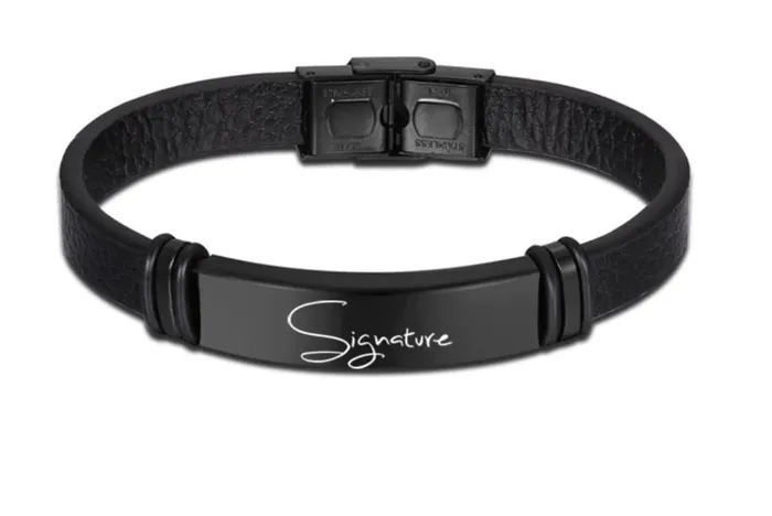 The Signature Collection Co Bracelets Personalized Leather Bracelet
