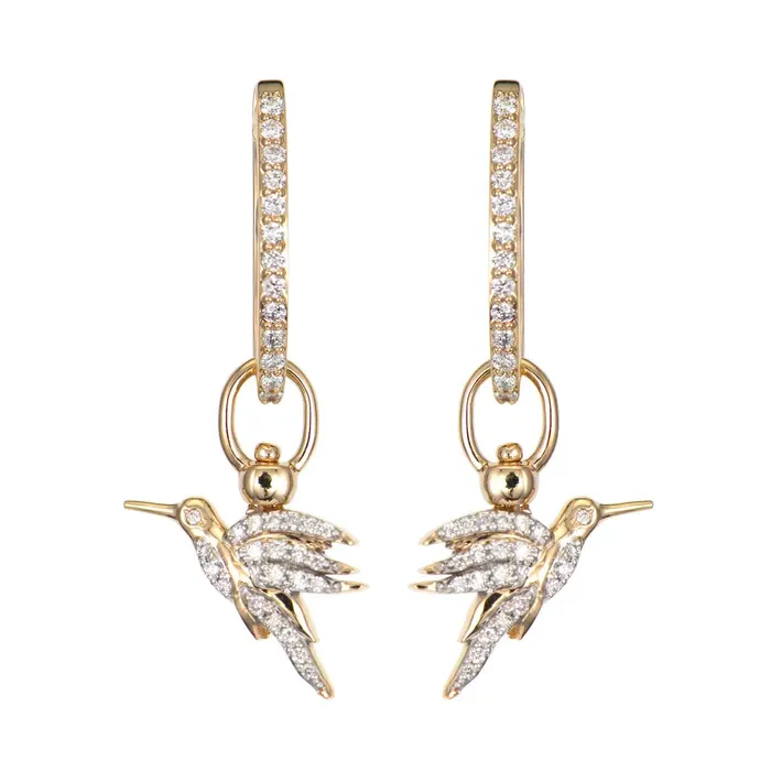 Three Stories Jewelry Charm Necklaces Single Double Sided Colibri Top Switch Charm
