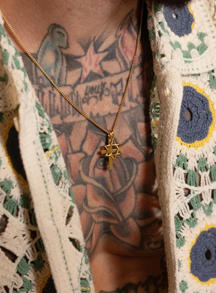 We Are All Smith Necklaces Sterling Silver or Vermeil Gold Cross and Star of David Pendant Necklace for Men