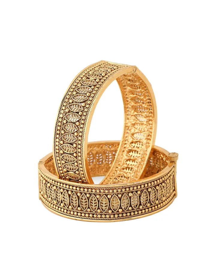 Yellow Chimes Bracelets Yellow Chimes Bangles for Women Gold Toned Kundan and Red Pearl Studded Floral Designed Bangles for Women and Girls