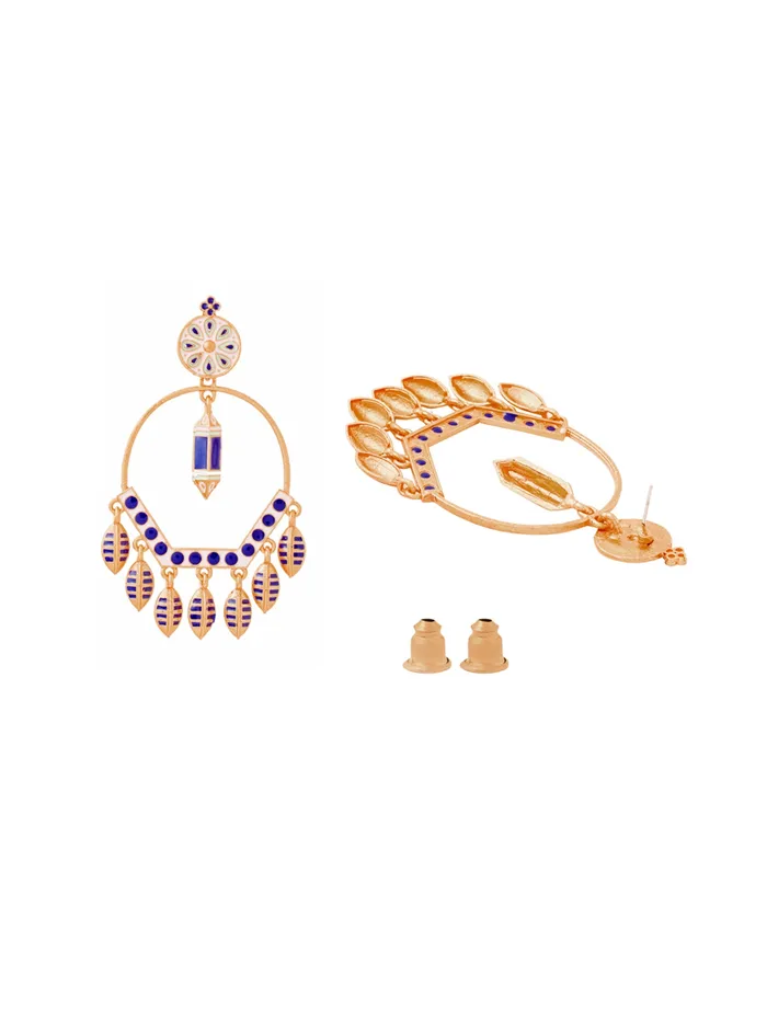 Yellow Chimes Earrings Long Dangler Earrings Gold Plated Ethnic Style Party Wear 99 cm x 53 cm Blue