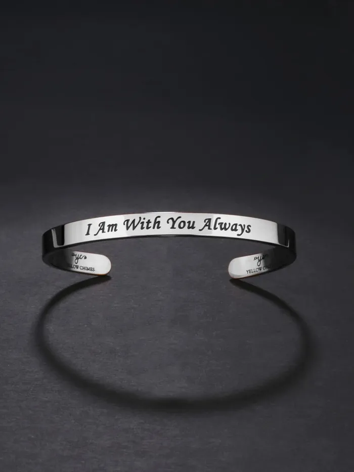Yellow Chimes Earrings Yellow Chimes Valentine Gift for Girls Unisex Bracelet for Women Men Positive Quotes Inspirational Gifts Message Engraved Karma Band Bracelet Bangle Stainless Steel for Women Men
