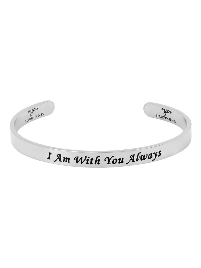 Yellow Chimes Earrings Yellow Chimes Valentine Gift for Girls Unisex Bracelet for Women Men Positive Quotes Inspirational Gifts Message Engraved Karma Band Bracelet Bangle Stainless Steel for Women Men