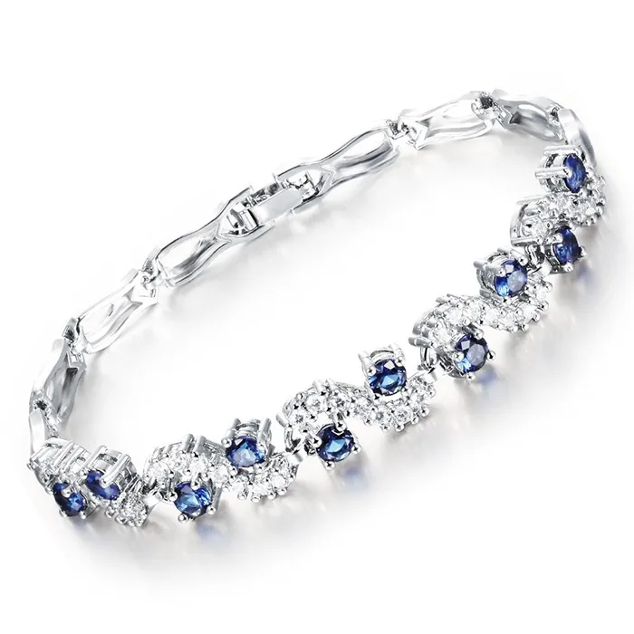 YELLOW CHIMES Rich Royal Blue Crystal CZ Designer Bracelet for Women Girl Yellow Chimes Bracelets YELLOW CHIMES Rich Royal Blue Crystal CZ Designer Bracelet for Women Girl Yellow Chimes Bracelets