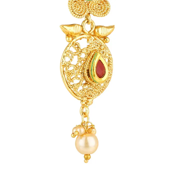 Yellow Chimes Yellow Chimes Fancy Part Wear Traditional Pearl Drop Handcrafted Work Drop Earrings for Women and Girls Earrings